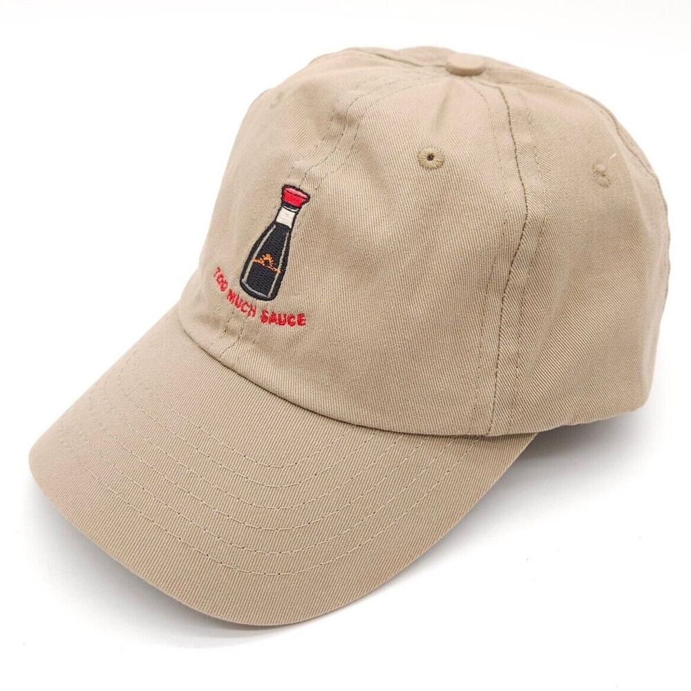 Too Much Sauce Strapback Beige Hat‎ Adjustable Dad Ball Cap Funny Soy Sauce
